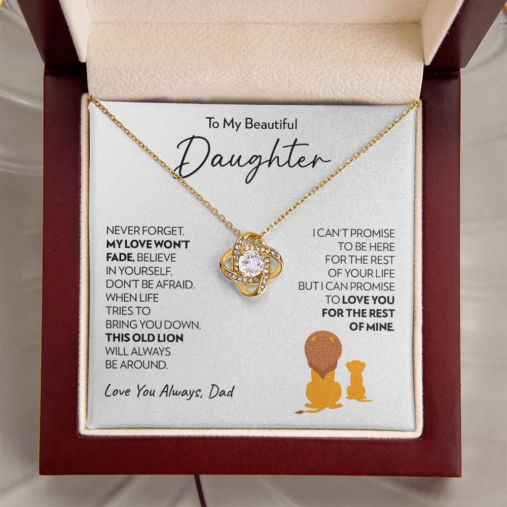 To Daughter (From Dad) - Always Around - Love Knot Necklace