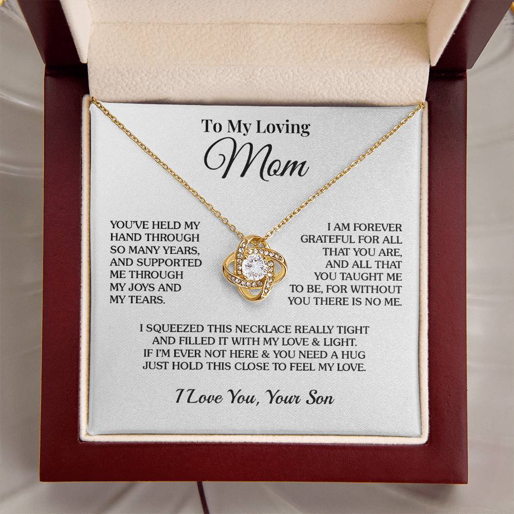 To Mom (From Son) - Held My Hand - Love Knot Necklace