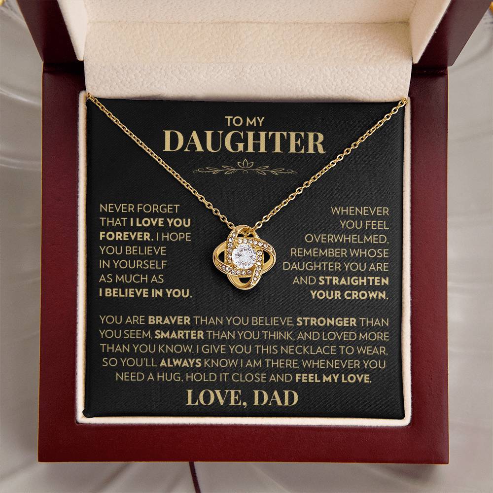 To Daughter (From Dad) - I Am There - Love Knot Necklace