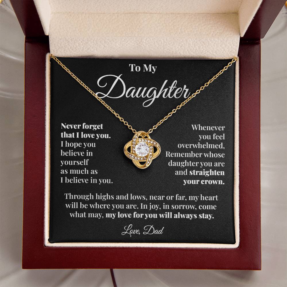 To Daughter (From Dad) - Highs and Lows - Love Knot Necklace