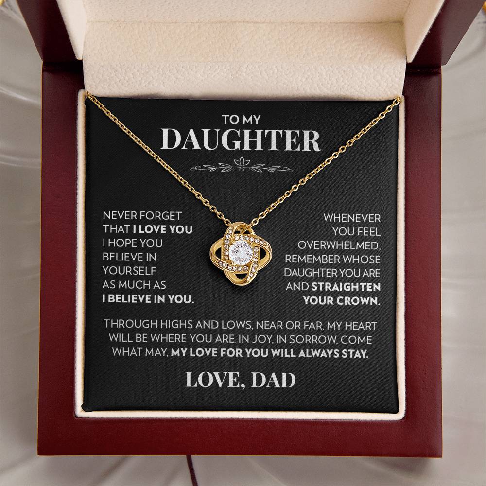 To Daughter (From Dad) - Highs and Lows - Love Knot Necklace