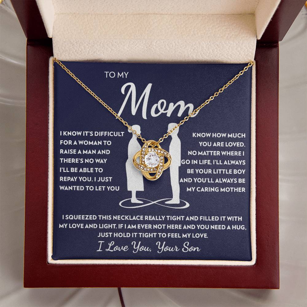 To Mom (From Son) - Caring Mother - Love Knot Necklace