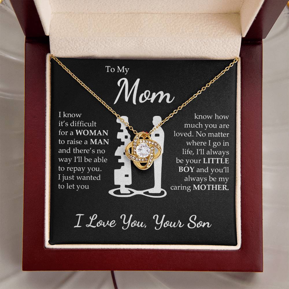 Son to Mom - Caring Mother - Love Knot Necklace
