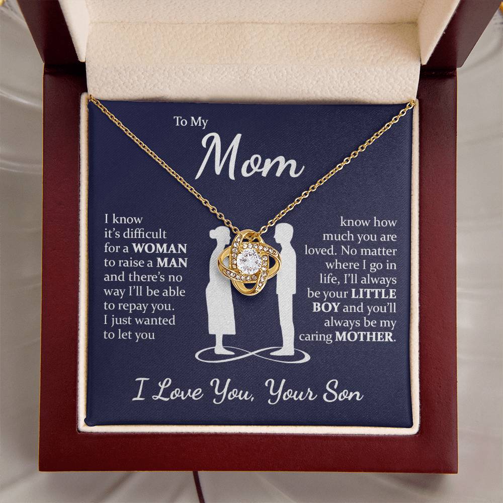 Son to Mom - Caring Mother - Love Knot Necklace