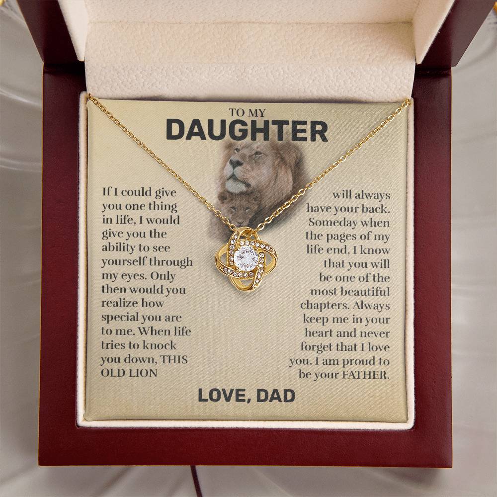 To My Daughter (From Dad) - This Old Lion - Love Knot Necklace