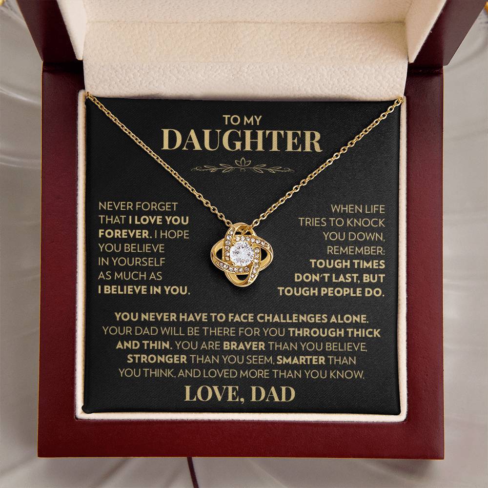 To Daughter (From Dad) - Through Thick And Thin - Love Knot Necklace