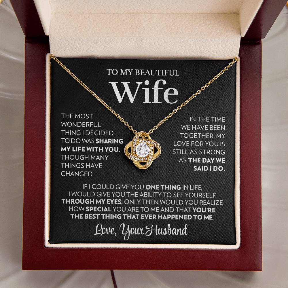 To My Wife - Together - Love Knot Necklace