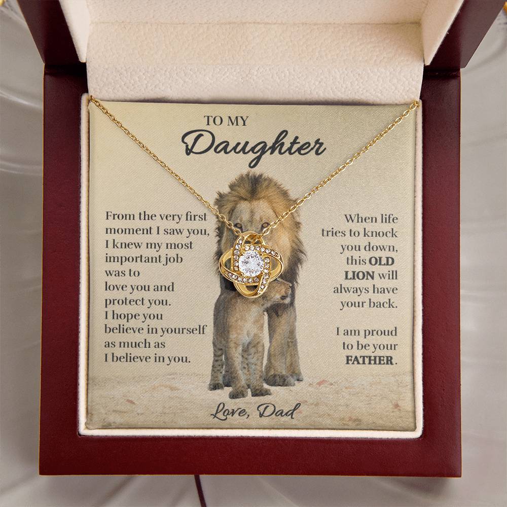 To Daughter (From Dad) - Protect - Love Knot Necklace
