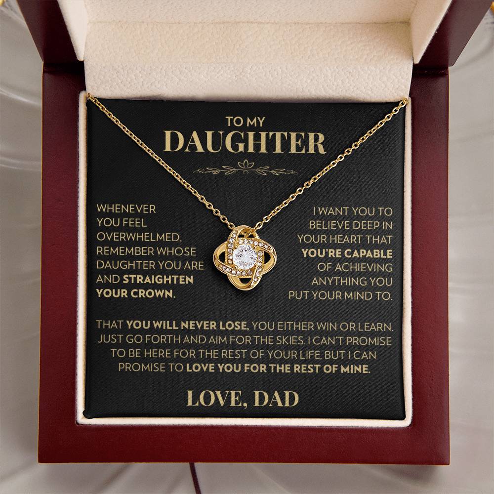 To Daughter (From Dad) - You're Capable - Love Knot Necklace