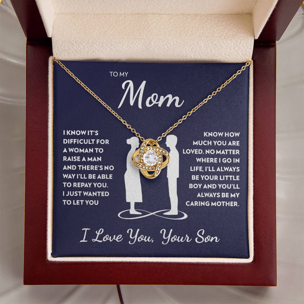 Son to Mom - Caring Mother - Love Knot Necklace