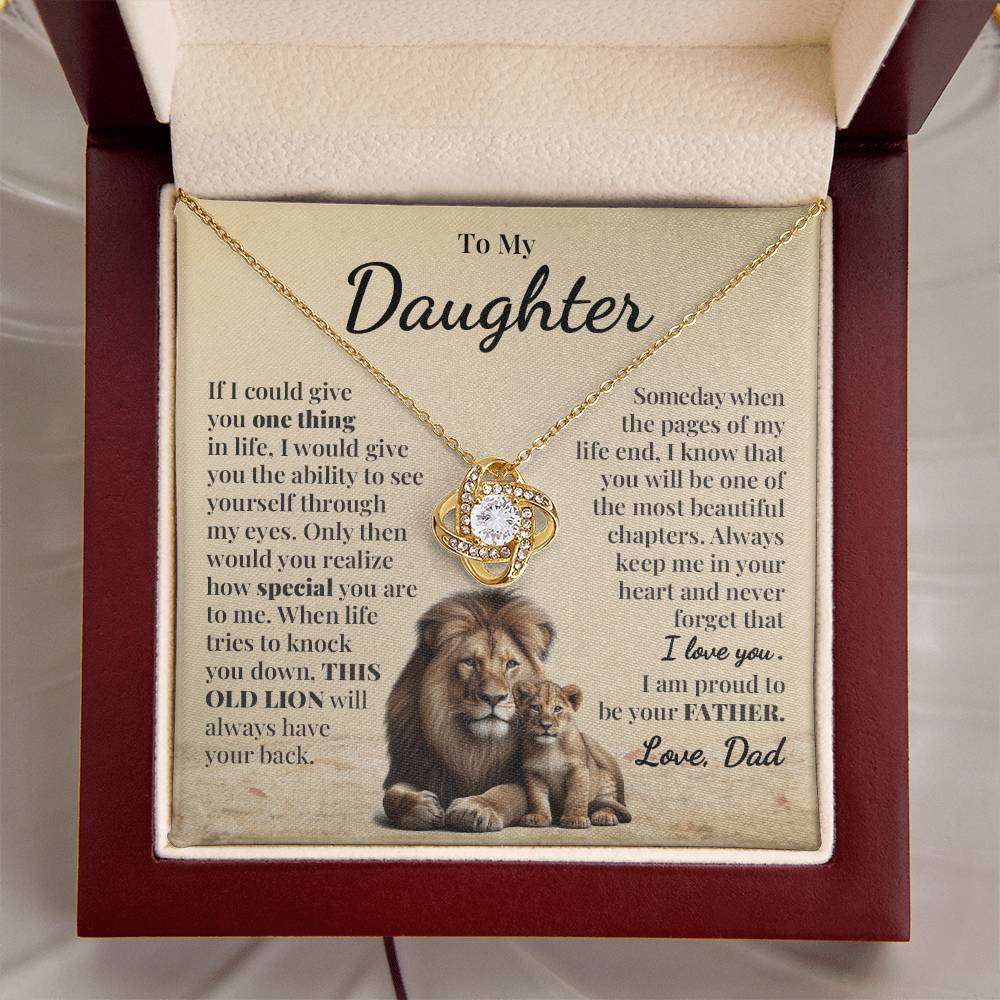 To My Daughter (From Dad) - This Old Lion - Love Knot Necklace