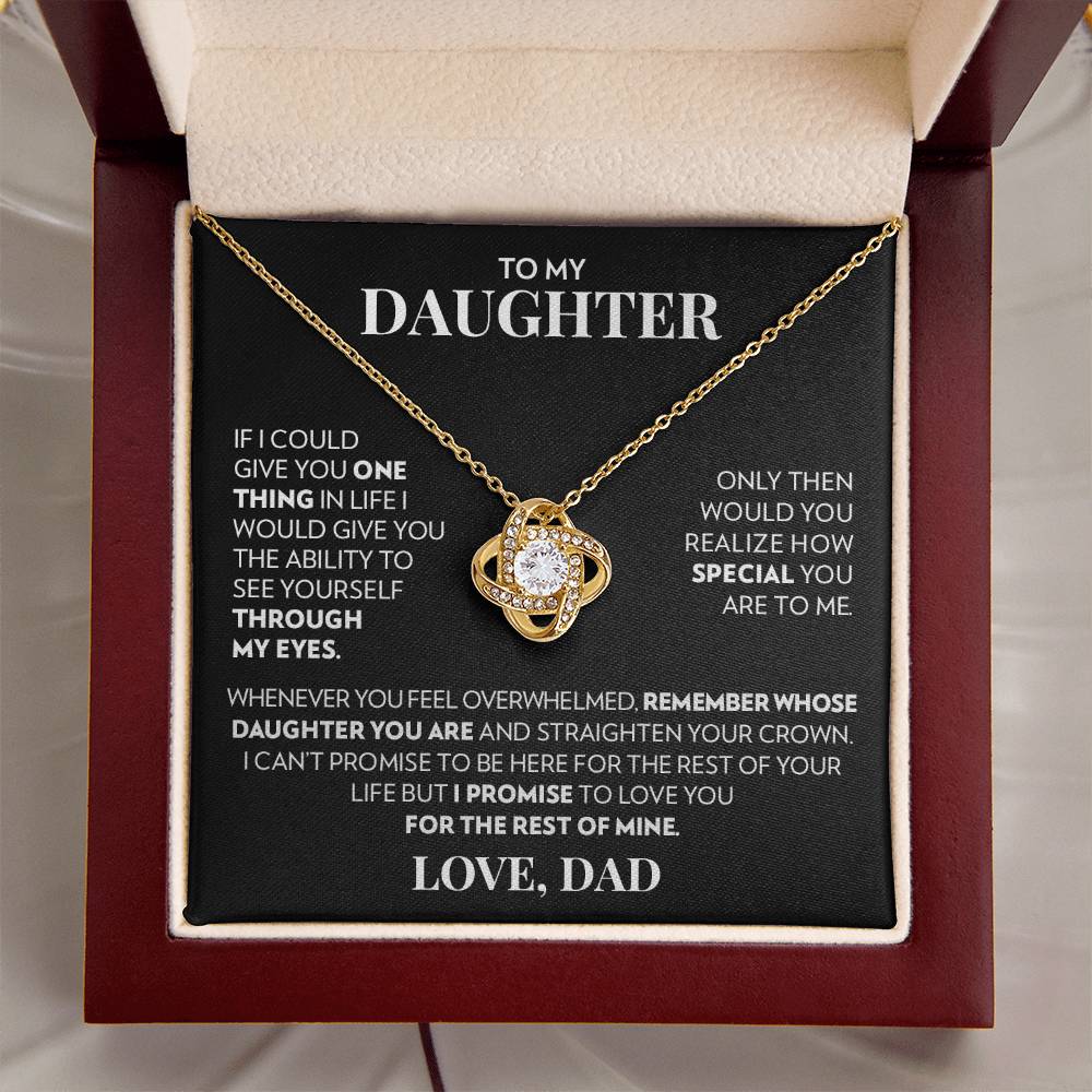 To Daughter (From Dad) - One Thing - Love Knot Necklace