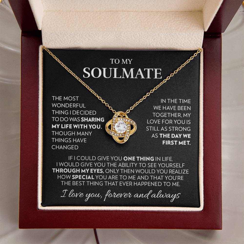 To My Soulmate - Together - Love Knot Necklace