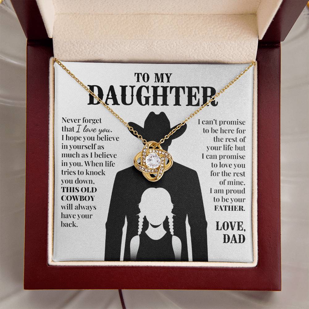 To Daughter (From Dad) - This Old Cowboy - Love Knot Necklace