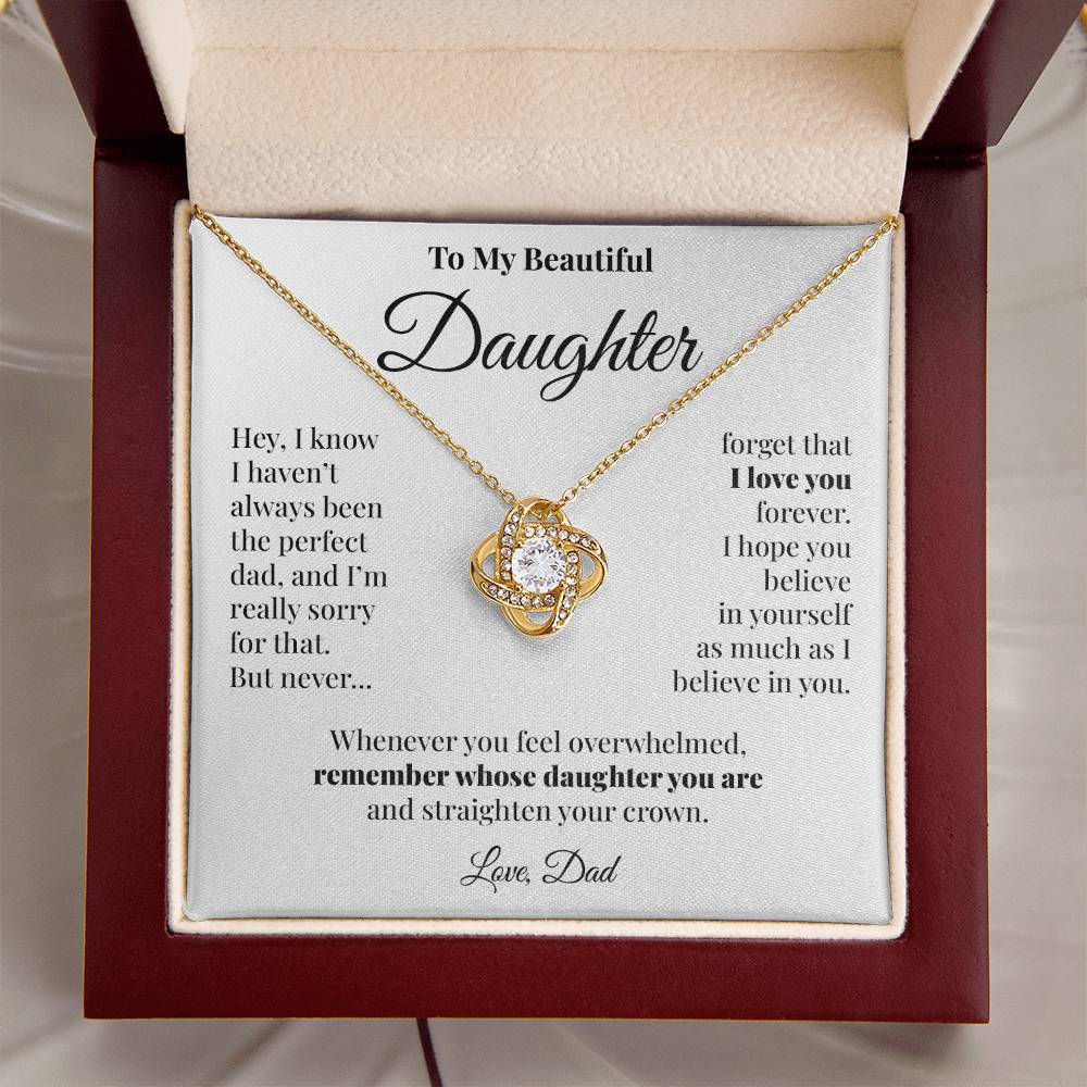 To Daughter (From Dad) - I Love You Forever - Love Knot Necklace