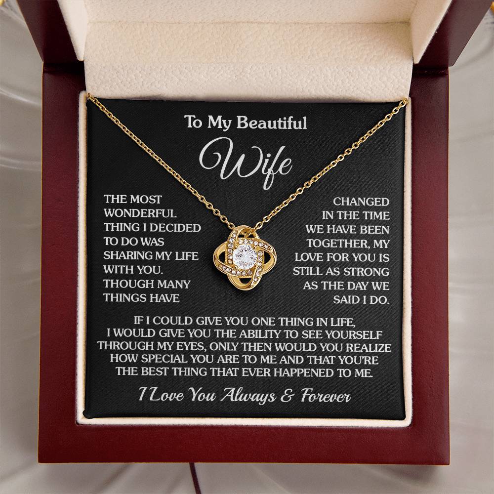 To My Wife - Together - Love Knot Necklace