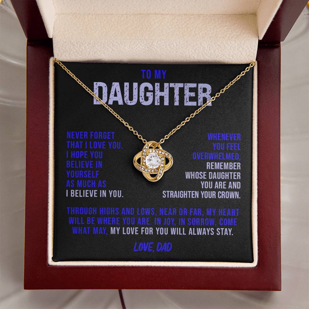 To Daughter (From Dad) - Highs and Lows - Love Knot Necklace