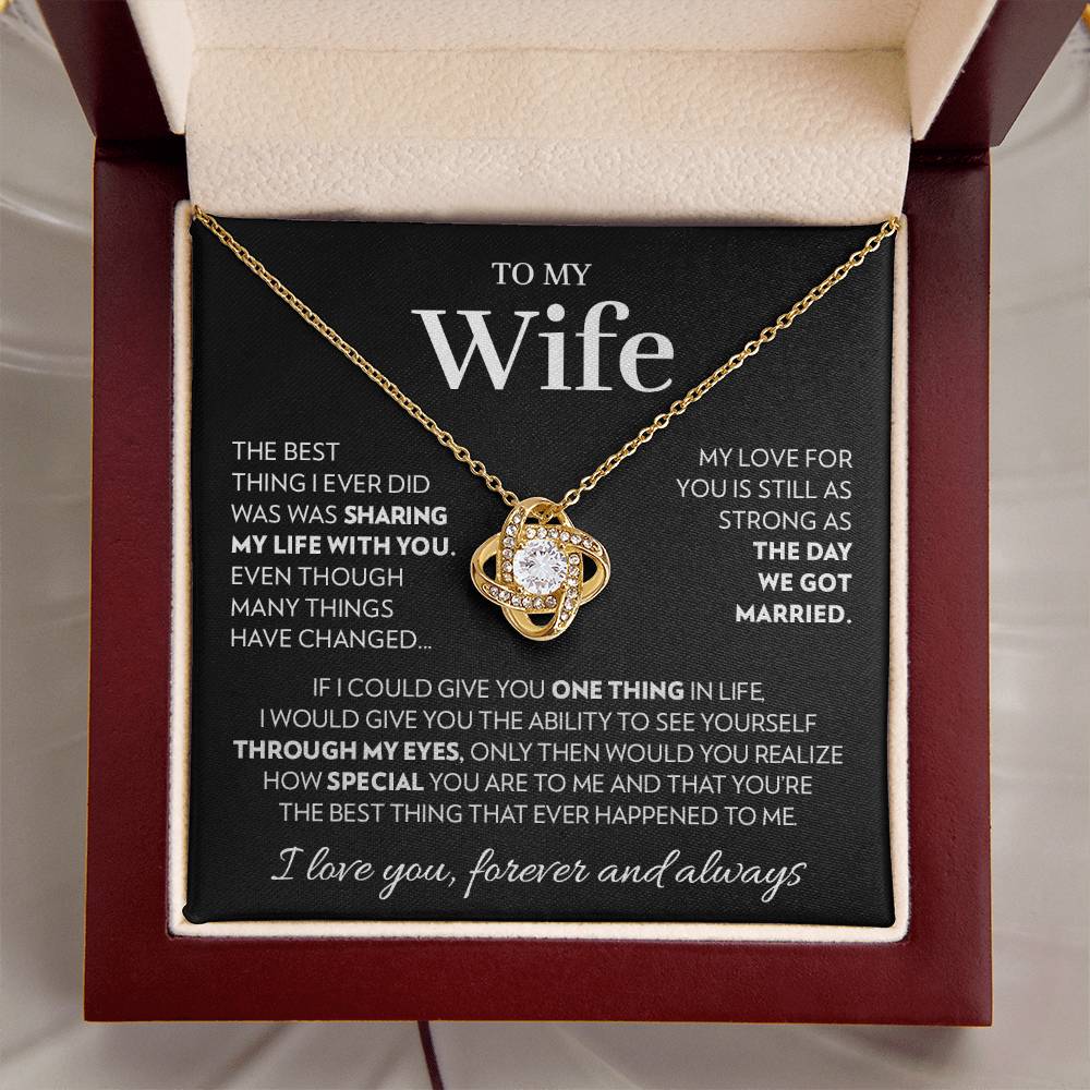 To My Wife - Best Thing - Love Knot Necklace
