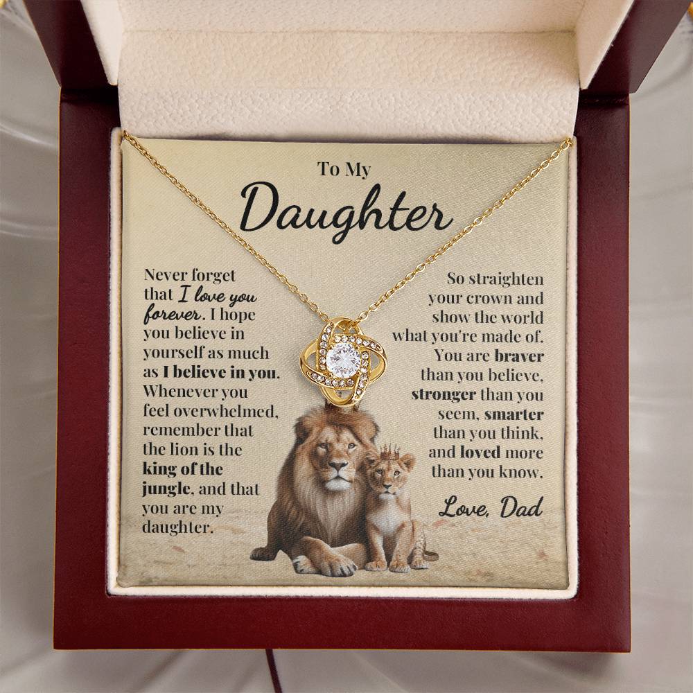 To Daughter (From Dad) - King Of The Jungle - Love Knot Necklace