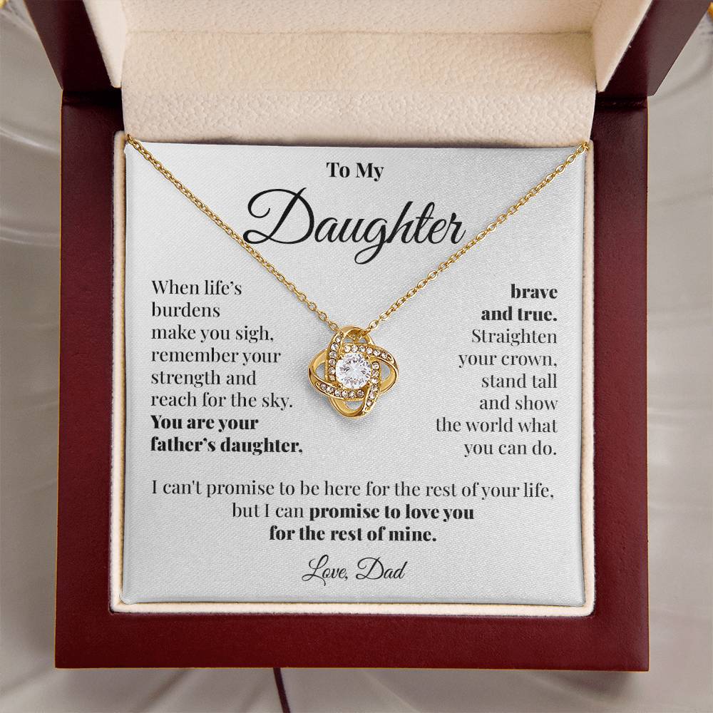 To Daughter (From Dad) - Reach For The Sky - Love Knot Necklace