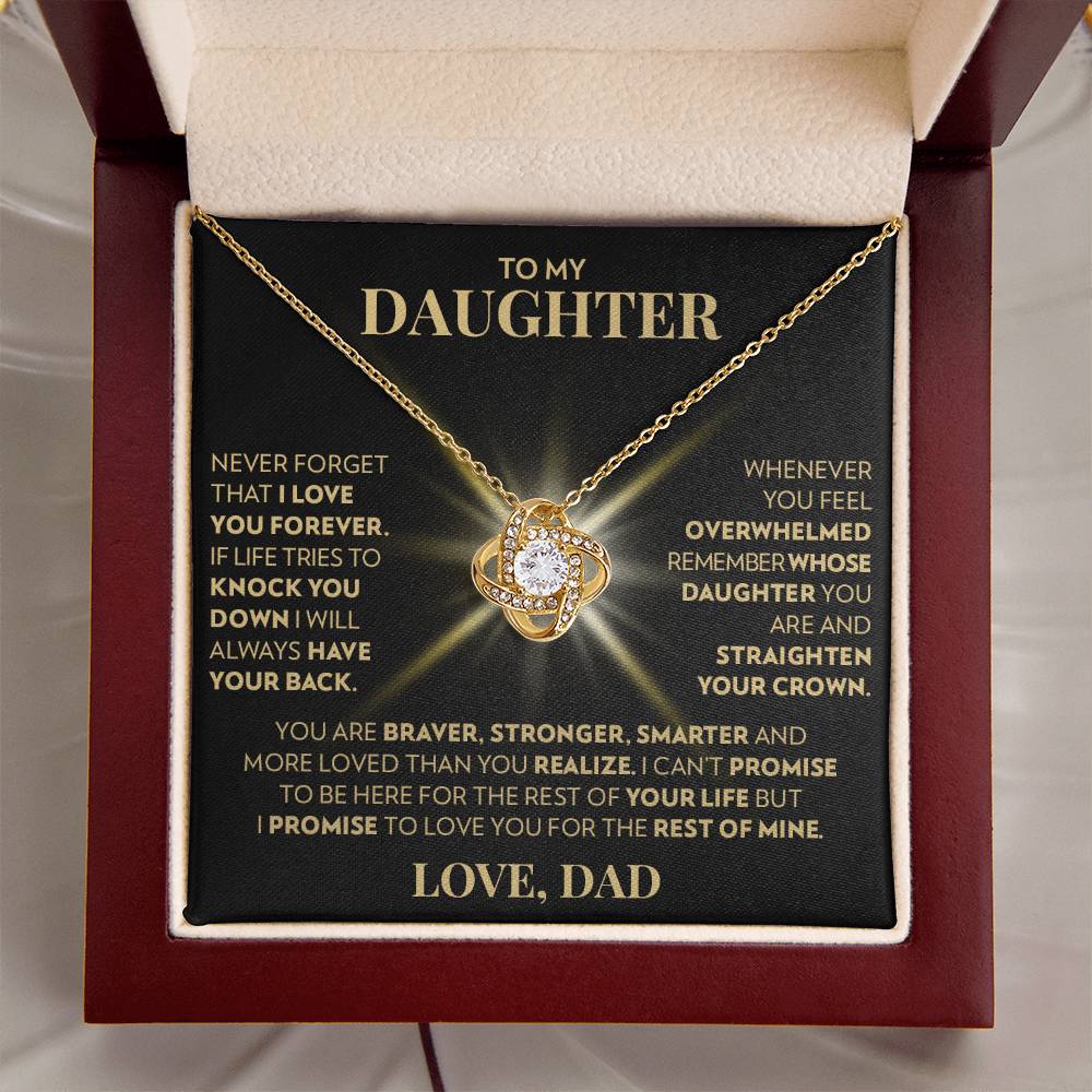 To Daughter (From Dad) - More Loved - Love Knot Necklace