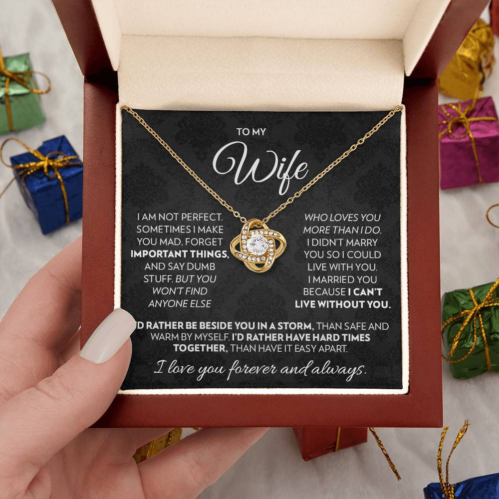 To My Wife - Beside You - Love Knot Necklace