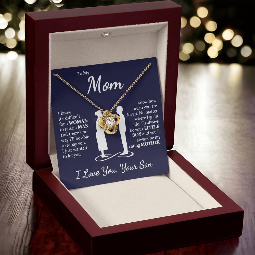 Son to Mom - Caring Mother - Love Knot Necklace