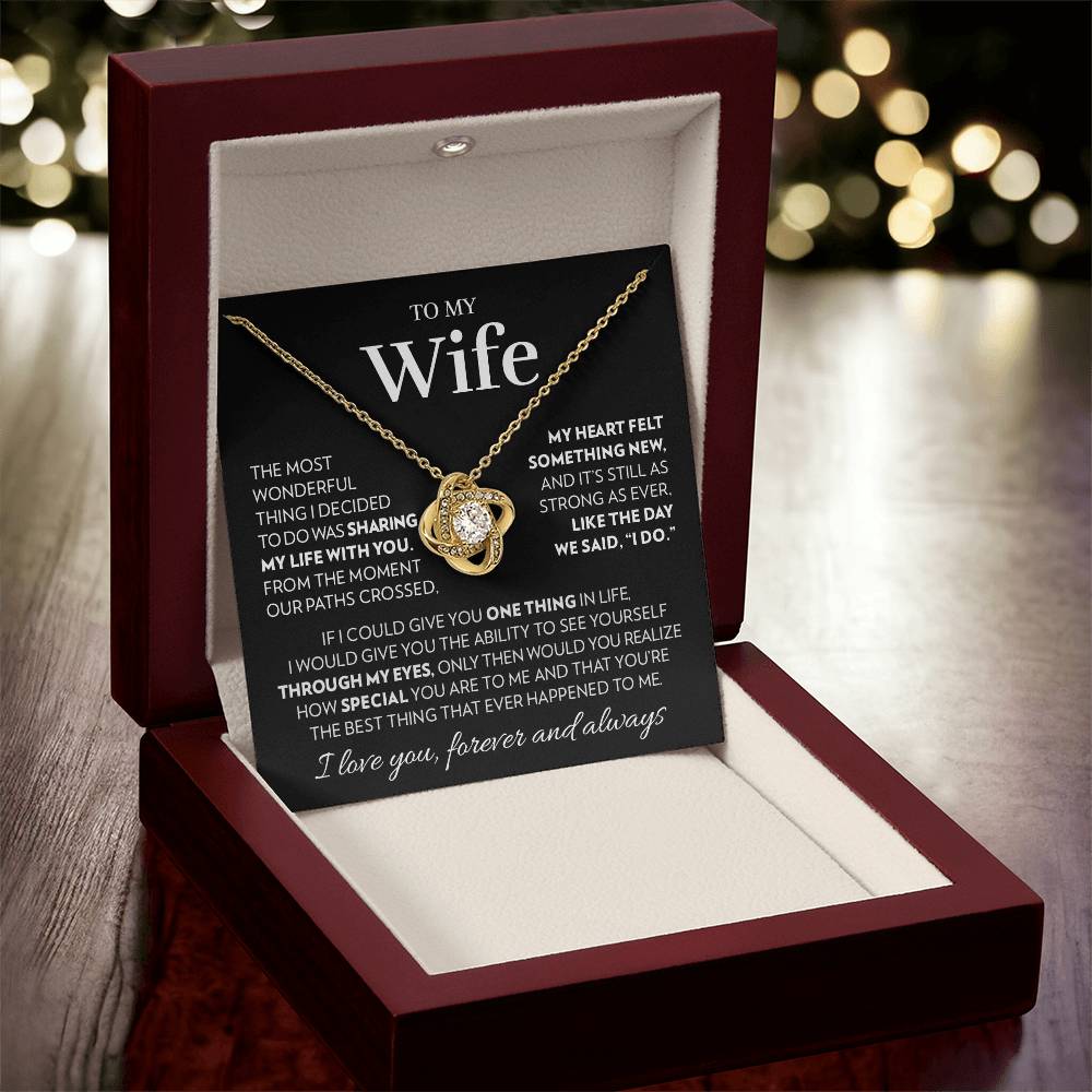 To My Wife - Our Paths - Love Knot Necklace