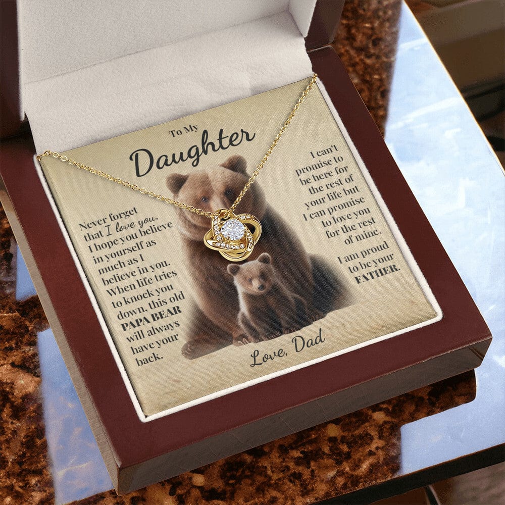 To My Daughter (From Dad) - This Old Papa Bear - Love Knot Necklace