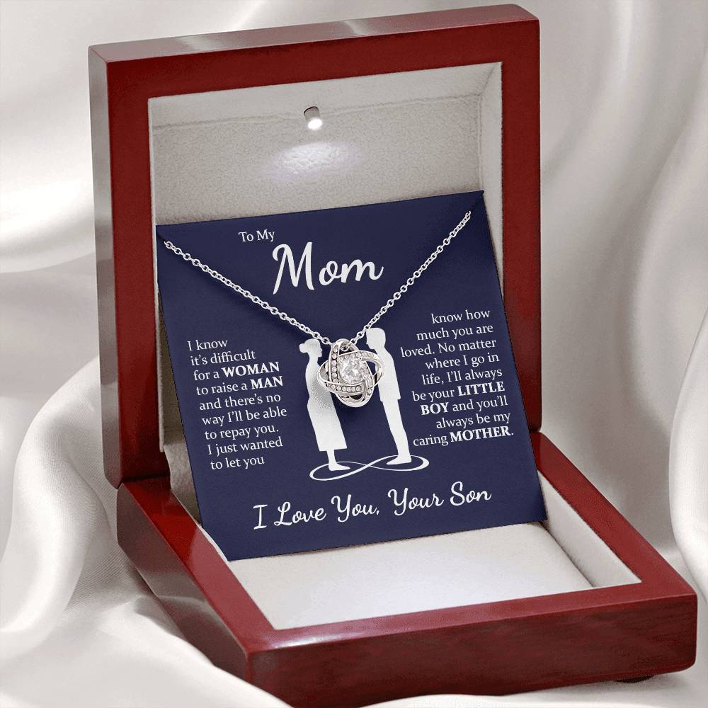 Son to Mom - Caring Mother - Love Knot Necklace