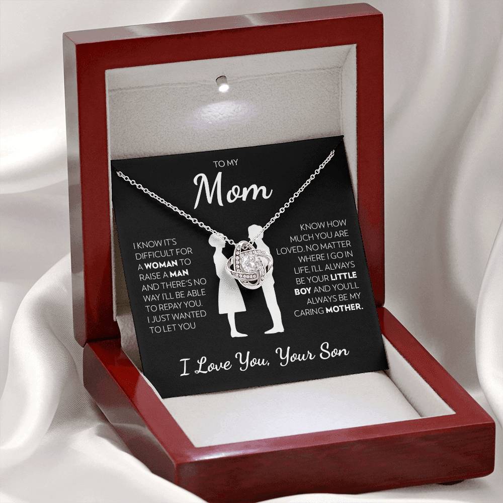 Son to Mom - Caring Mother - Love Knot Necklace