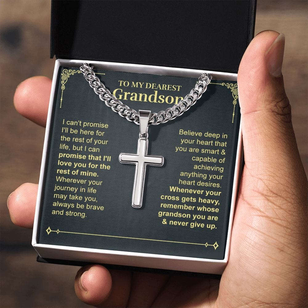 Grandson - Believe - Cuban Chain Cross Necklace