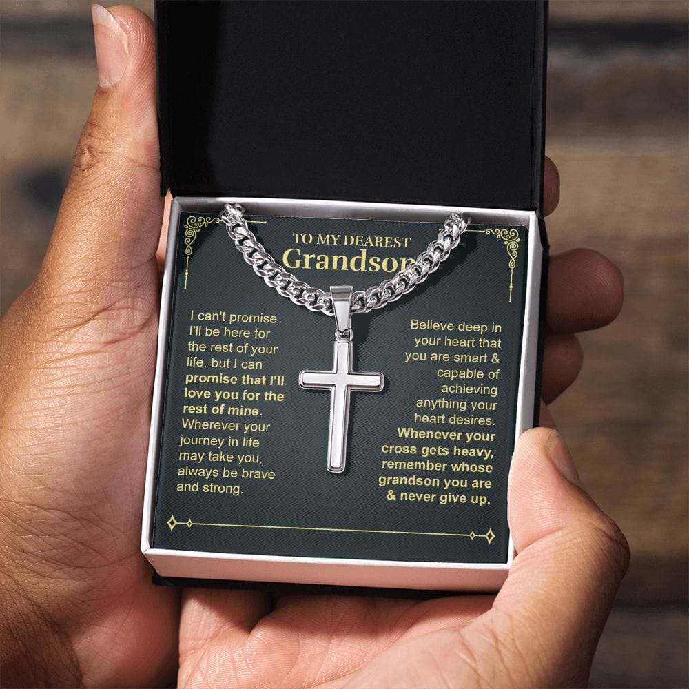 Grandson - Believe - Cuban Chain Cross Necklace