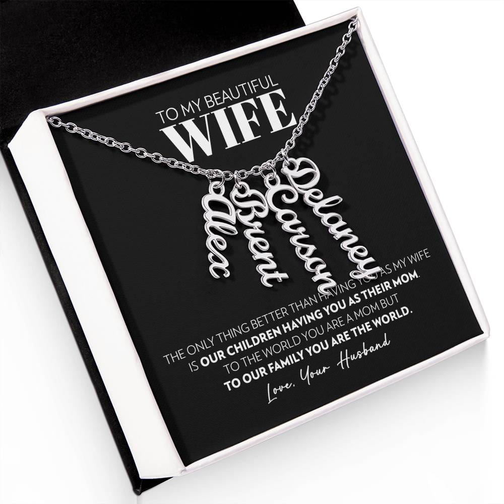 Wife - Only Thing Better - Custom Vertical Name Necklace
