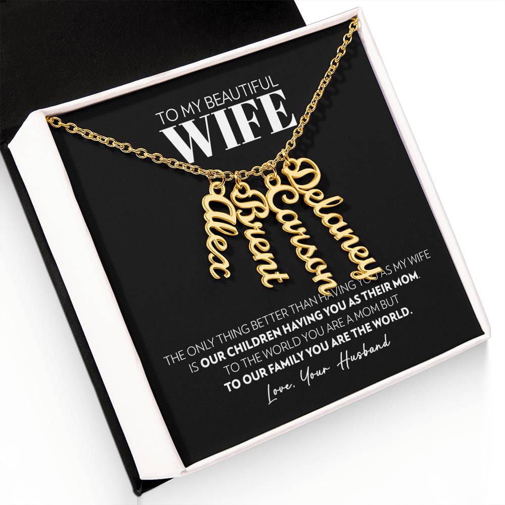 Wife - Only Thing Better - Custom Vertical Name Necklace