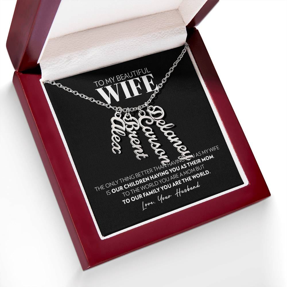 Wife - Only Thing Better - Custom Vertical Name Necklace