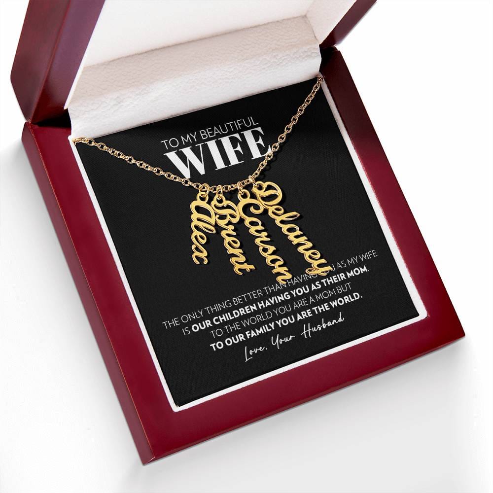 Wife - Only Thing Better - Custom Vertical Name Necklace