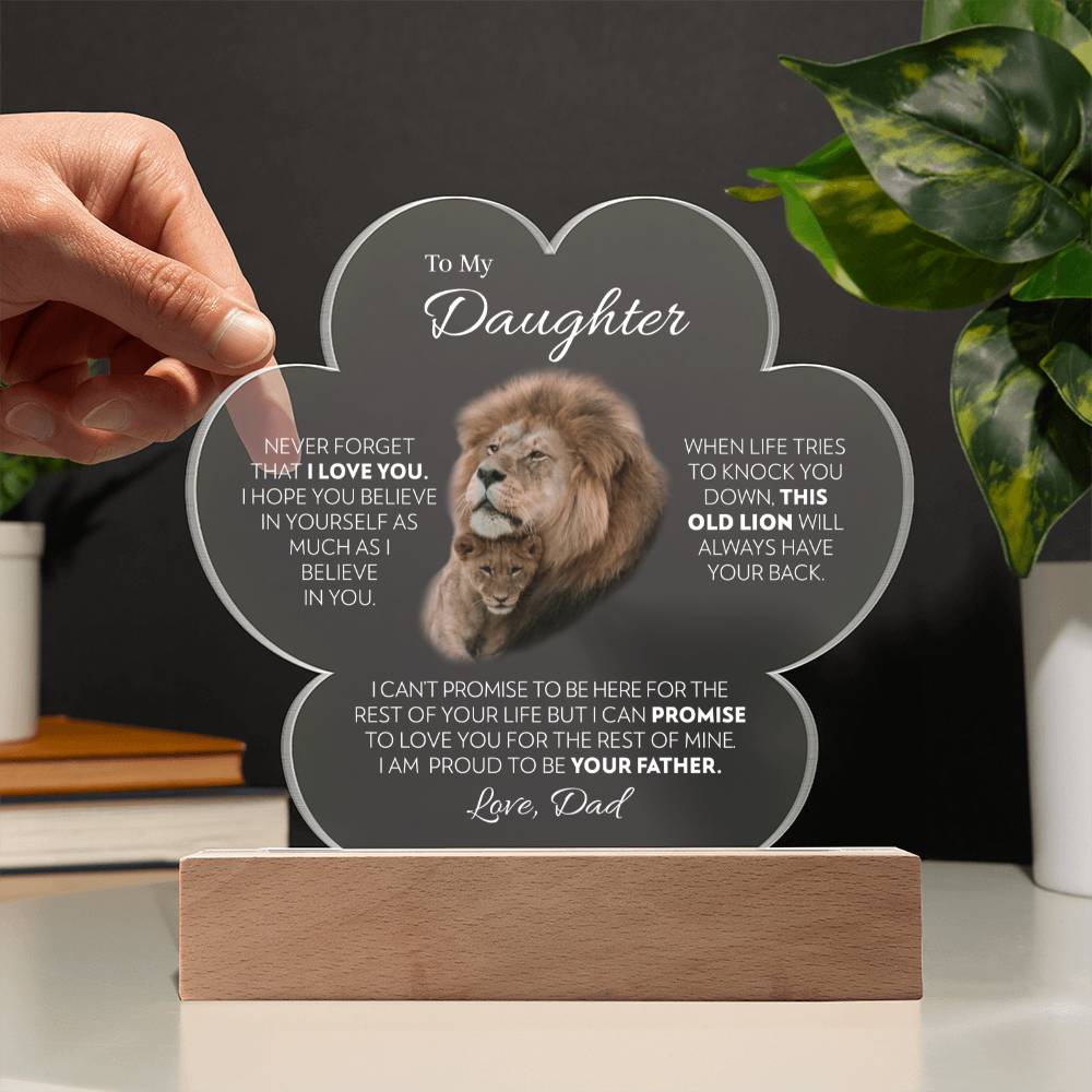 To My Daughter (From Dad) - Proud Old Lion - Acrylic Paw