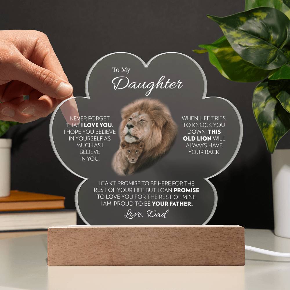 To My Daughter (From Dad) - Proud Old Lion - Acrylic Paw