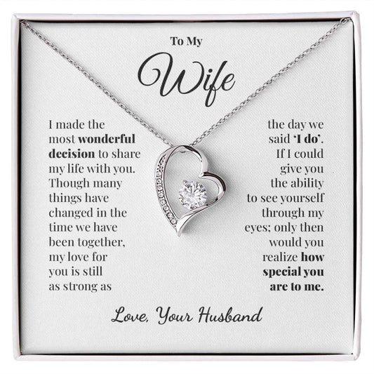 To My Wife - Still As Strong (White) - Forever Love Necklace