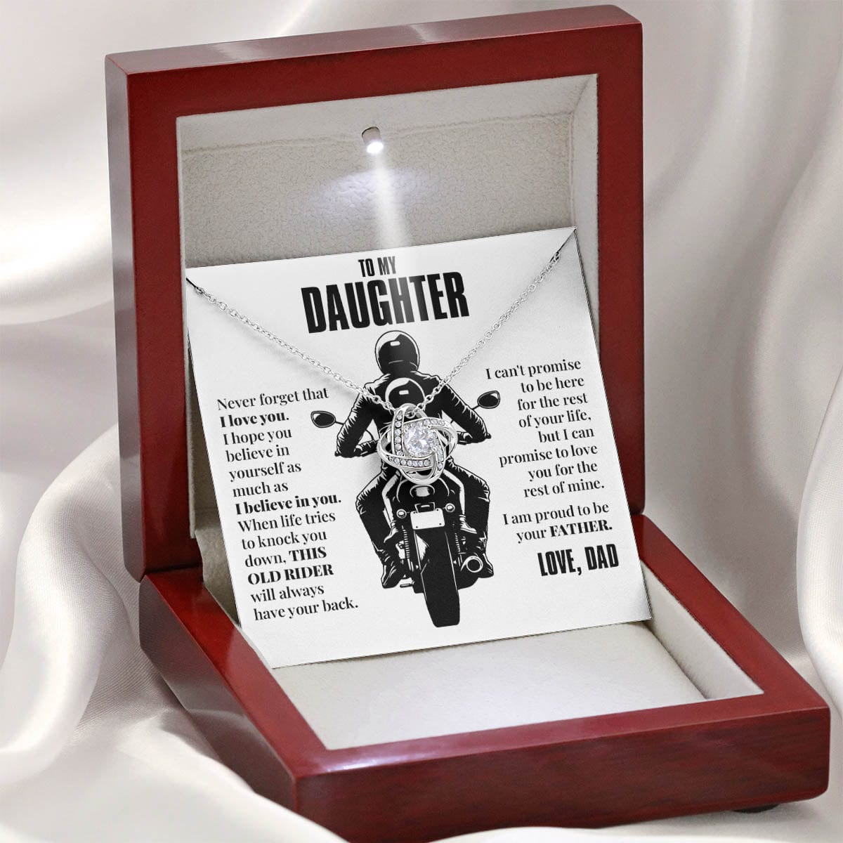 To Daughter (From Dad) - This Old Rider - Love Knot Necklace