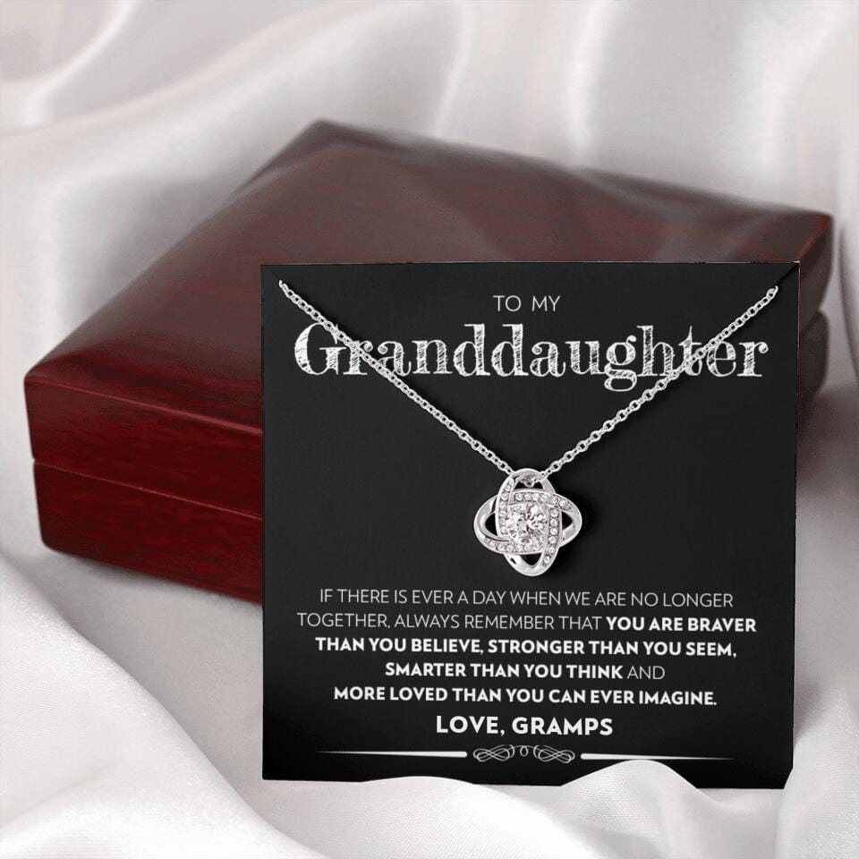 Granddaughter - If there Is Ever A Day - Love Knot Necklace - Custom Signature