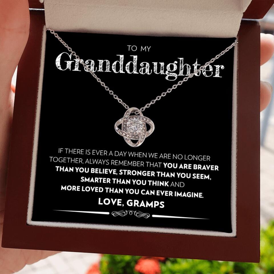 Granddaughter - If there Is Ever A Day - Love Knot Necklace - Custom Signature