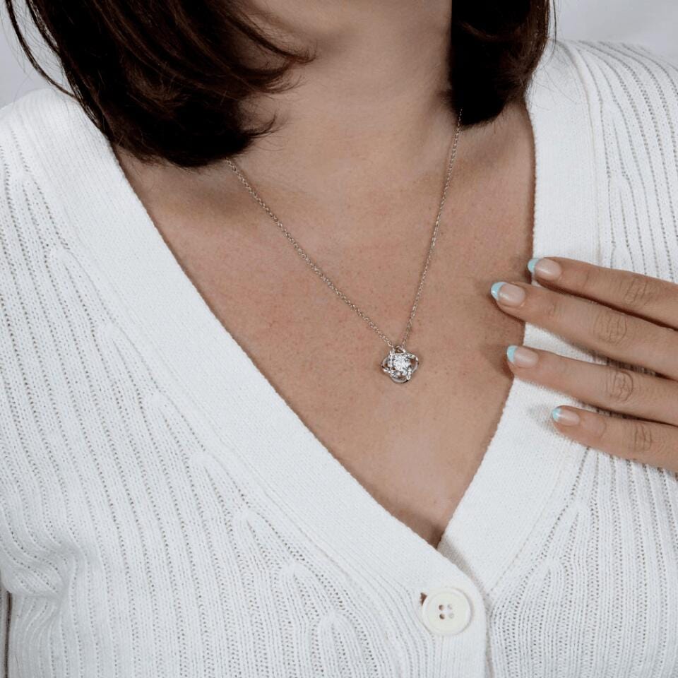 Granddaughter - If there Is Ever A Day - Love Knot Necklace - Custom Signature