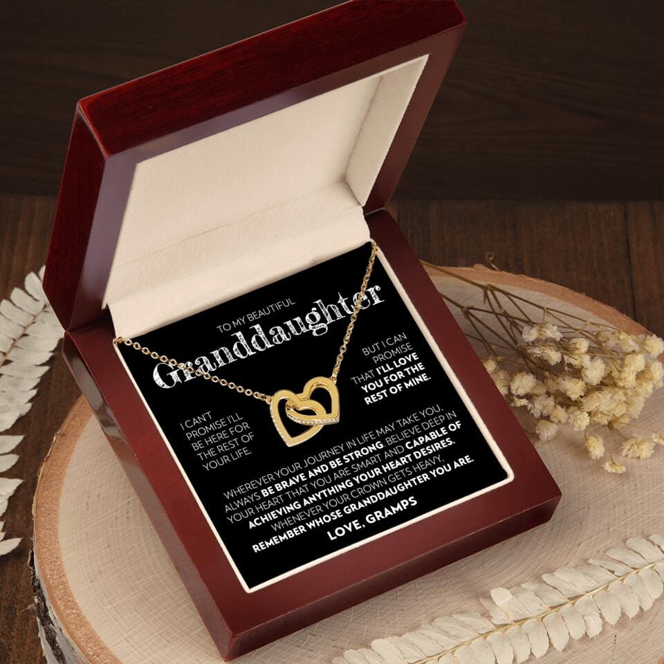 Granddaughter - Promise - Interlocking Hearts Necklace - Custom Signature