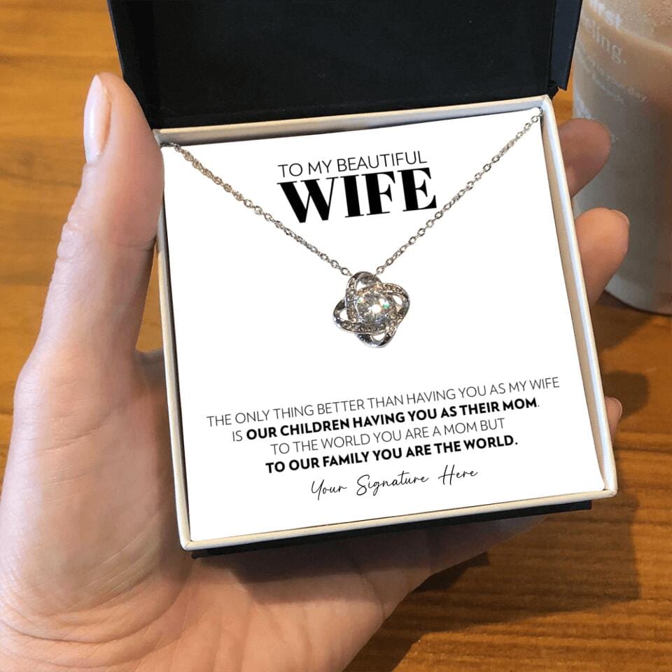 Wife - Only Thing Better - Love Knot Necklace - Custom Signature