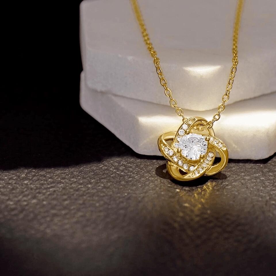 Granddaughter (From Grandpa) - This Old Lion - Love Knot Necklace - Custom Signature