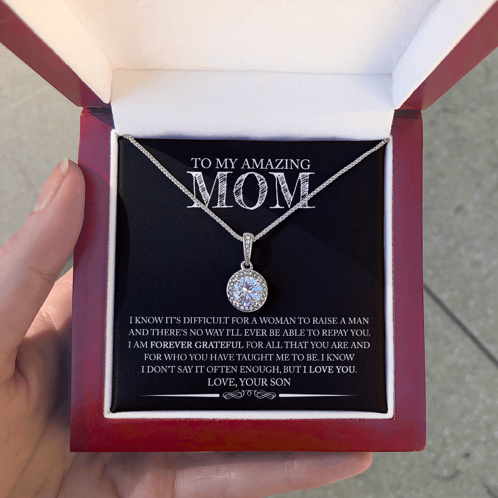 Mom (From Son) - Forever Grateful - Eternal Hope Necklace