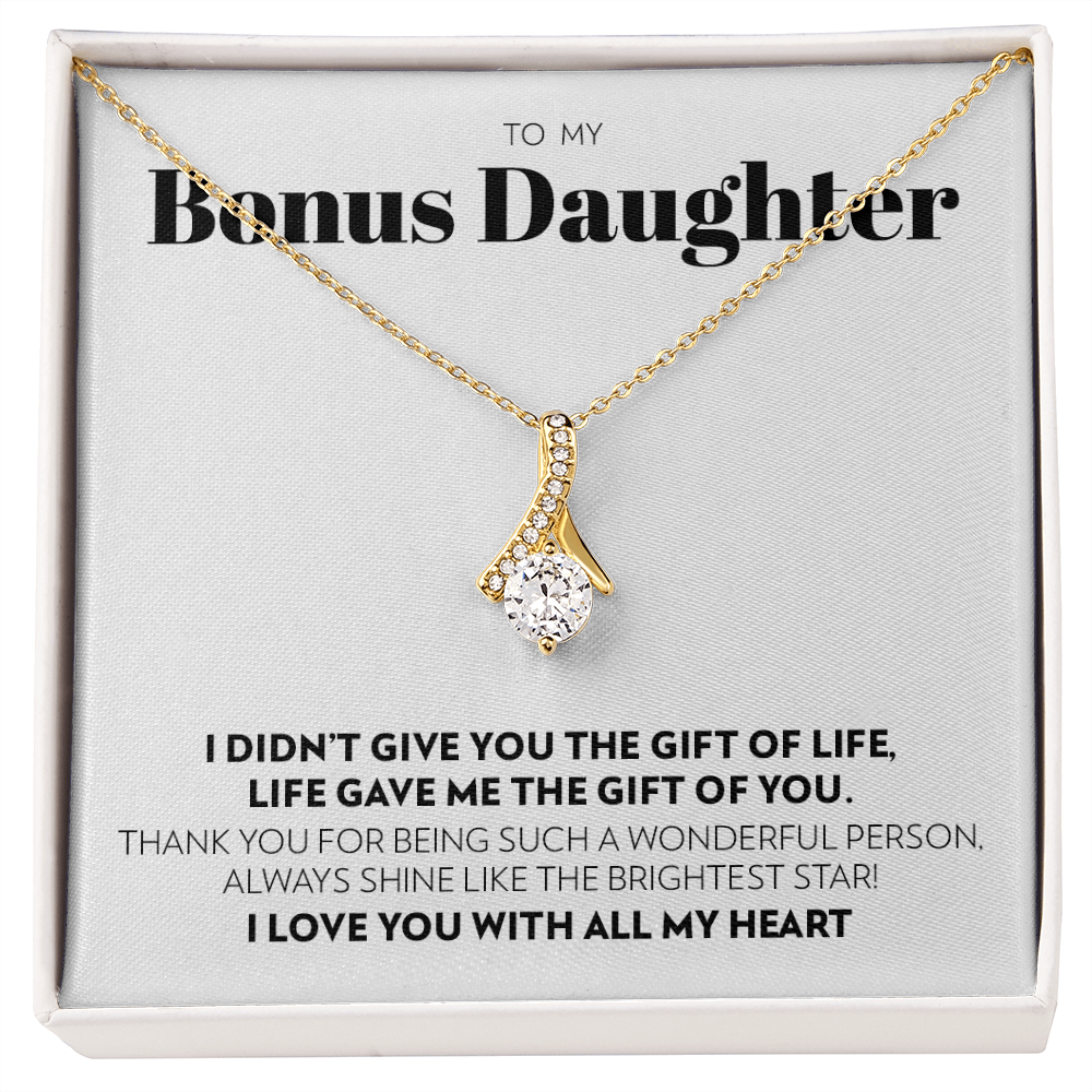 To My Bonus Daughter - Gift of You (White) - Alluring Beauty Necklace
