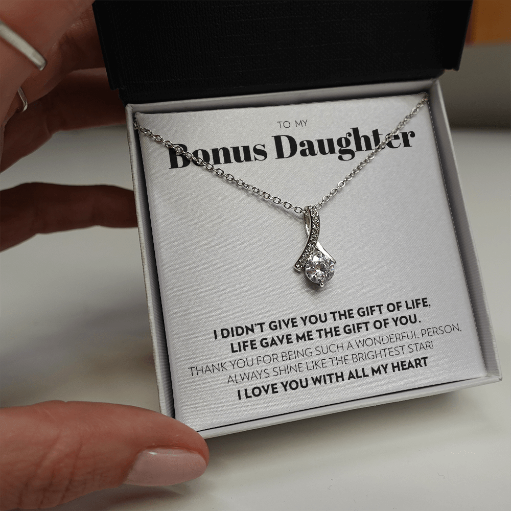 To My Bonus Daughter - Gift of You (White) - Alluring Beauty Necklace